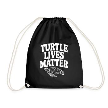 Turtle Lives Matter - Drawstring Bag - black - Front
