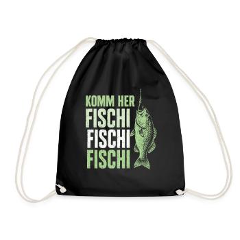 Angeln Angler Fischer Fisch Lustiges Angler Spruch - Turnbeutel - Schwarz - Vorne