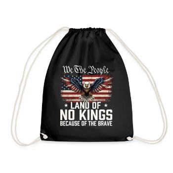 We The People No Kings Patriotic USA - Drawstring Bag - black - Front