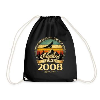 Cadeau du 18e anniversaire Vintage juin Millésime 2008 - Sac de sport léger - noir - Devant
