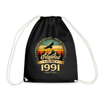 Cadeau du 35e anniversaire Millésime de juin Millésime 1991 - Sac de sport léger - noir - Devant