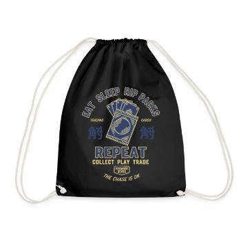 Eat Sleep Rip Packs Trading Cards Repeat - Drawstring Bag - black - Front