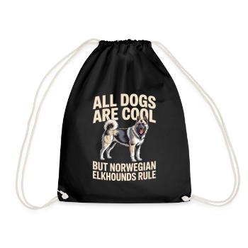 Don norvégien Elkhound norvégien - Sac de sport léger - noir - Devant