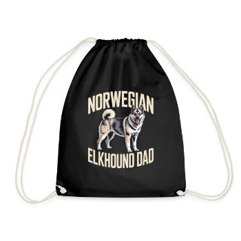 Norwegischer Elchhund Dad Norwegian Elkhound - Drawstring Bag - black - Front