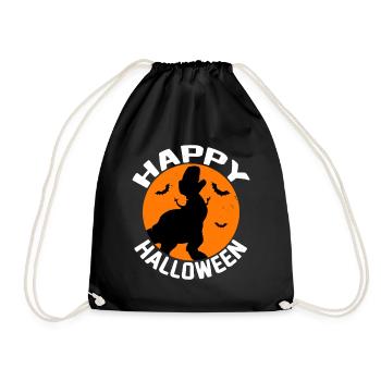 Frohes Halloween Dino Silhouette - Turnbeutel - Schwarz - Vorne