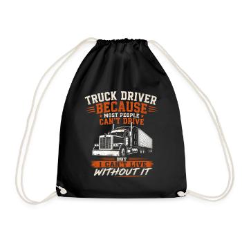 Long Haul Truck Driver Diesel Semi Truck Freight - Drawstring Bag - black - Front