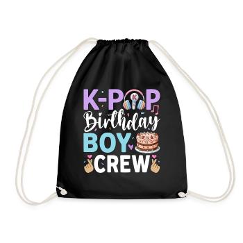 K-Pop Birthday Boy Crew - Drawstring Bag - black - Front