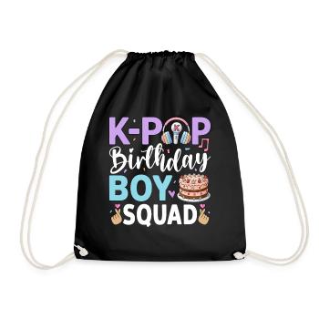 K-Pop Birthday Boy Squad - Drawstring Bag - black - Front
