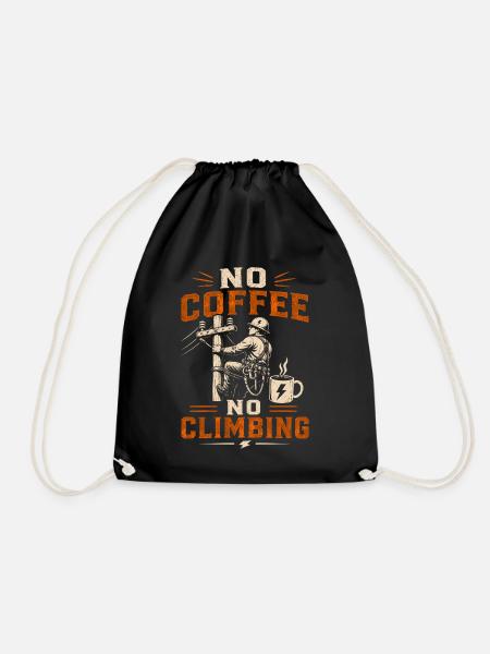 Lineman Coffee Power Line Electrician - Drawstring Bag - black
