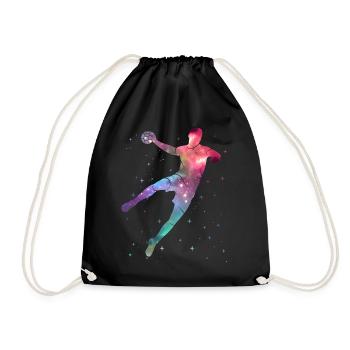 Handballspieler Handballer Weltraum Junge Handball - Turnbeutel - Schwarz - Vorne
