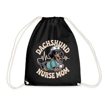 Maman infirmière teckel - Sac de sport léger - noir - Devant