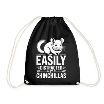 Chinchilla Sprüche Lustiges Chinchillas Geschenk - Turnbeutel - Schwarz - Vorne