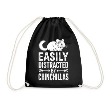 Chinchilla Sprüche Lustiges Chinchillas Geschenk - Turnbeutel - Schwarz - Vorne