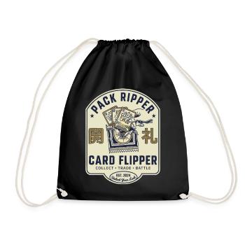 Pack Ripper Card Flipper Collect Trade Battle Crew - Drawstring Bag - black - Front