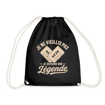 Anniversaire Cadeau humour personnalisé - Sac de sport léger - noir - Devant