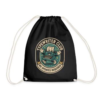 Typewriter Club | No updates - Drawstring Bag - black - Front