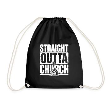Straight Outta Church - Drawstring Bag - black - Front