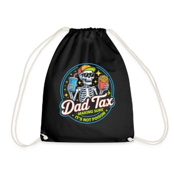 Dad Tax Skeleton: Fries & Soda - Drawstring Bag - black - Front