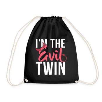 Evil Twin Script Illustration - Drawstring Bag - black - Front