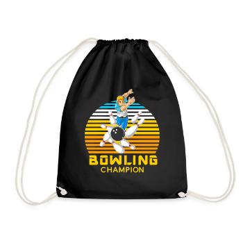 Champion de bowling Man Cadeau sportif rétro vintage - Sac de sport léger - noir - Devant