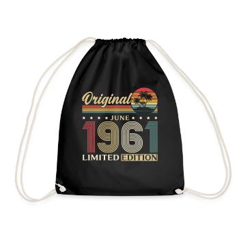 65e anniversaire Cadeau Millésime Juin Millésime 1961 - Sac de sport léger - noir - Devant