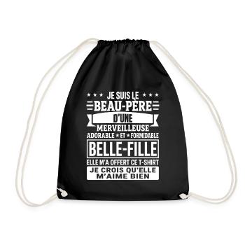 Beau père Cadeau humour personnalisé - Sac de sport léger - noir - Devant