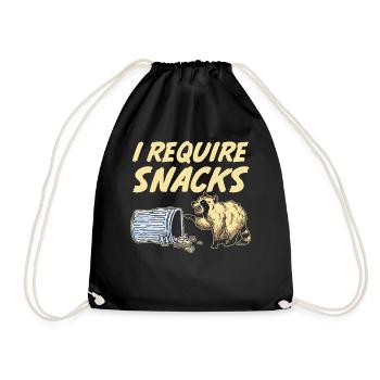 J’ai besoin de snacks poubelle Panda Raccoon - Sac de sport léger - noir - Devant