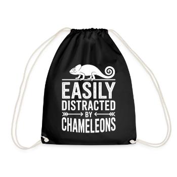 Chameleons Sayings Funny Chameleons Gift - Drawstring Bag - black - Front