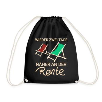 Wieder Tag näher an der Rente - Turnbeutel - Schwarz - Vorne