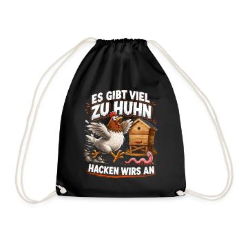 Es gibt viel zu Huhn Bauernhof Spaß - Turnbeutel - Schwarz - Vorne