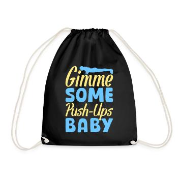 Fitness Fanatics Gimme Some Push-Ups Calisthenics - Turnbeutel - Schwarz - Vorne