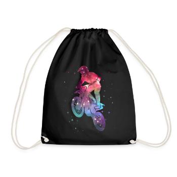 Motocross Dirt Bike Dirt Bike Space Kids - Drawstring Bag - black - Front