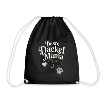 Beste Dackel Mama Dachshund Mom Gift for Dog Lover - Turnbeutel - Schwarz - Vorne