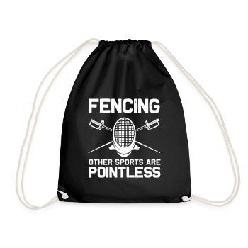 Fencing Fierce: Pointless Sports - Drawstring Bag - black - Front