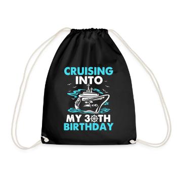 Cruising Into 30th Birthday - Drawstring Bag - black - Front