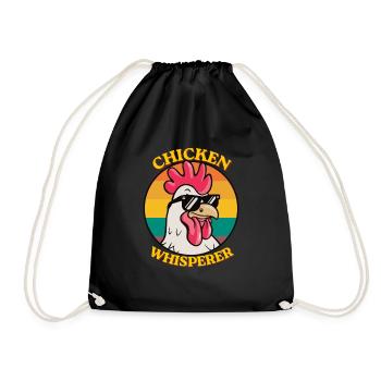 Chicken Whisperer Funny Chicken Lover Farm  - Drawstring Bag - black - Front