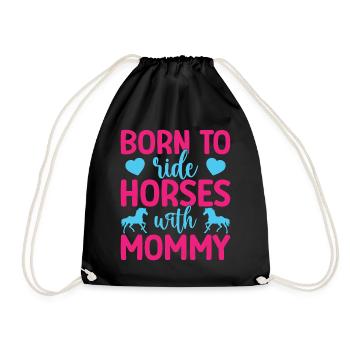 Hobby Horse Rider Horses With Mommy English Riding - Turnbeutel - Schwarz - Vorne