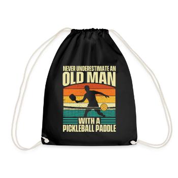 Vieil Homme Pickleball Paddle Ne Sous-estime Jamais - Sac de sport léger - noir - Devant
