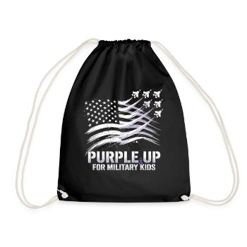 Violet pour les enfants militaires - Sac de sport léger - noir - Devant