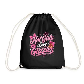 Glizzy Gobbler Hot Dog Sausage Grilling Humor - Drawstring Bag - black - Front