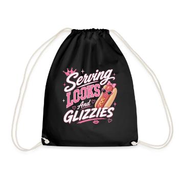 Glizzy Fan Hot Dog Sausage Enthusiast - Drawstring Bag - black - Front