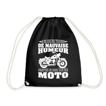 Moto Motard Cadeau Humour Personnalisé - Sac de sport léger - noir - Devant