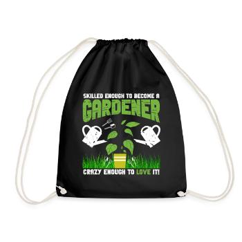 Skilled Crazy Gardener - Drawstring Bag - black - Front