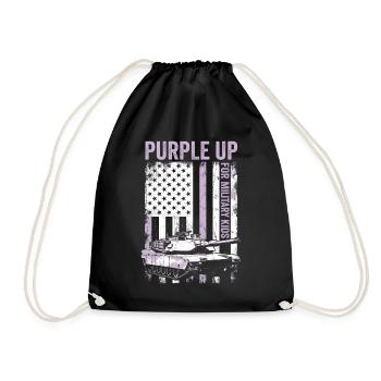 Purple for Military Kids Tank Military Kid - Drawstring Bag - black - Front