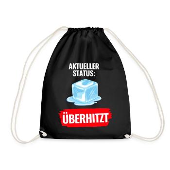 Aktueller Status Überhitzt T-Shirt Sommer - Turnbeutel - Schwarz - Vorne