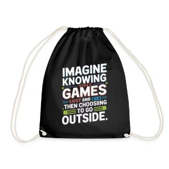 Imaginez que les jeux vidéo existent PC Gamer Gaming Zocker - Sac de sport léger - noir - Devant