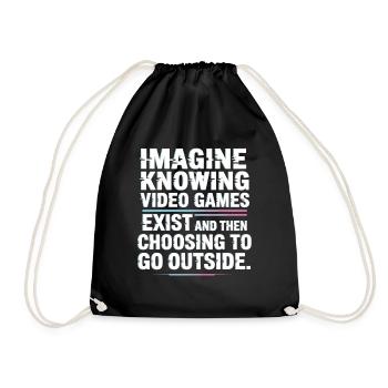 Imaginez que les jeux vidéo existent PC Gamer Gaming Zocker - Sac de sport léger - noir - Devant
