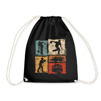 Bowling Skittles Vintage Graphic for Bowlers - Drawstring Bag - black - Front
