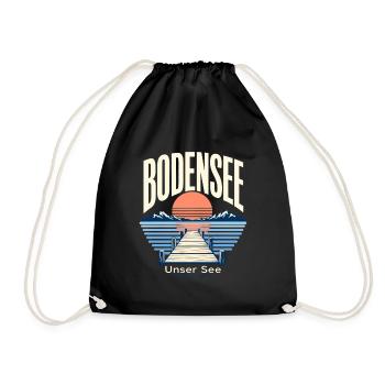 Bodensee Unser See Lake Vacation Memory - Turnbeutel - Schwarz - Vorne
