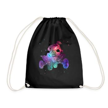 Quad ATV Space Quad Driver Kids Boys Offroad - Drawstring Bag - black - Front